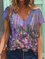 V-Ausschnitt Normale Shirts & Blusen mit Kurzarm
