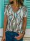 Geblümter Print Retro Bluse mit V-Ausschnitt