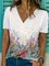V-Ausschnitt Kurzarm Shirts & Blusen