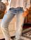 Große Größen Unifarben Lässig Jeans