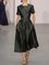 Retro Große Größen Freizeitkleid mit Kurzarm