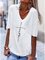 V-Ausschnitt Print Shirts & Blusen mit Kurzarm