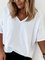 V-Ausschnitt Halbarm Baumwolle Shirts & Blusen&Shirts