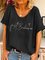Kurzarm Einfach Print Baumwolle Shirts & Blusen&Shirts