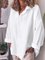 Langarm Leinen Schalkragen Shirts & Blusen&Shirts