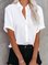 V-Ausschnitt Kurzarm Normal Stern Shirts & Blusen&Shirts