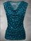 Polka Dots Ärmellos Print Polyester Wasserfallausschnitt Lässig Sommer Grün Bluse