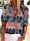 Retro 3/4 Ärmel Blusen & Shirts mit Geometrischem Print