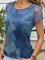 Sommer Lässig Farbverlauf Farbe Tun Alt Hohl Kurzarm Retro Shirts & Blusen&Shirts