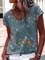 Kurzarm Print Lässig Shirts & Blusen&Shirts