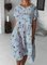 Kurzarm Baumwollgemisch Freizeitkleid