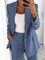 Unifarben Lässiger Blazer mit Langarm