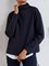 Dunkelblau Einfach & Basic Langarm Normal Rollkragen Shirts & Blusen&Shirts