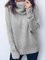 Retro Einfarbiger Pullover mit Hohem Kragen