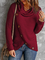 Unifarben Wasserfallausschnitt Langarm Lässig Pullover