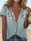 Lässig Stehkragen Blumenmuster Bluse