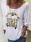 Gemusterte Bluse mit Rundhals