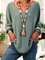 Grün Retro Langarm Shirts & Blusen&Shirts