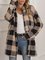Neu Damen Fashion Große Größen Retro Lässig Urlaub Kariert Langarm Mantel