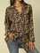 Langarm Hemdkragen Leopard Lässig Shirts & Blusen&Shirts