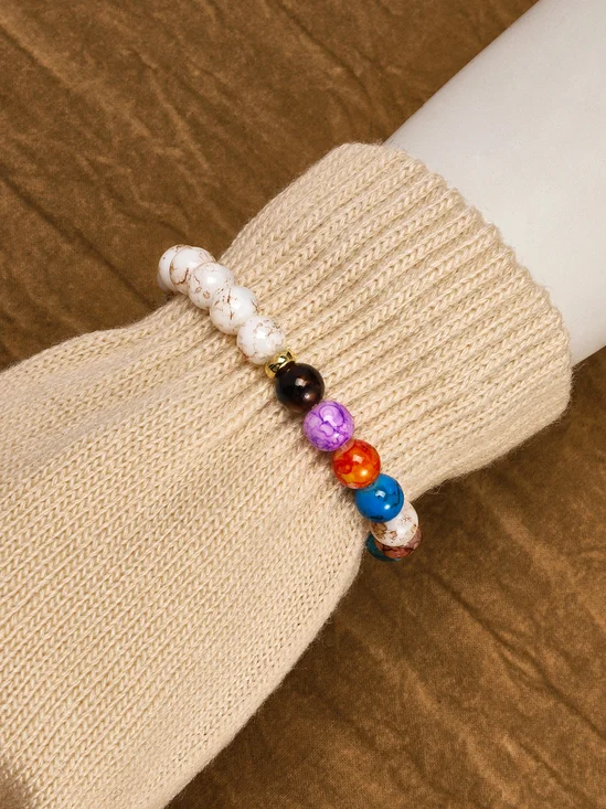 Freizeit Ethnisch Stil Normal Mineral Bunt Perlen Armband