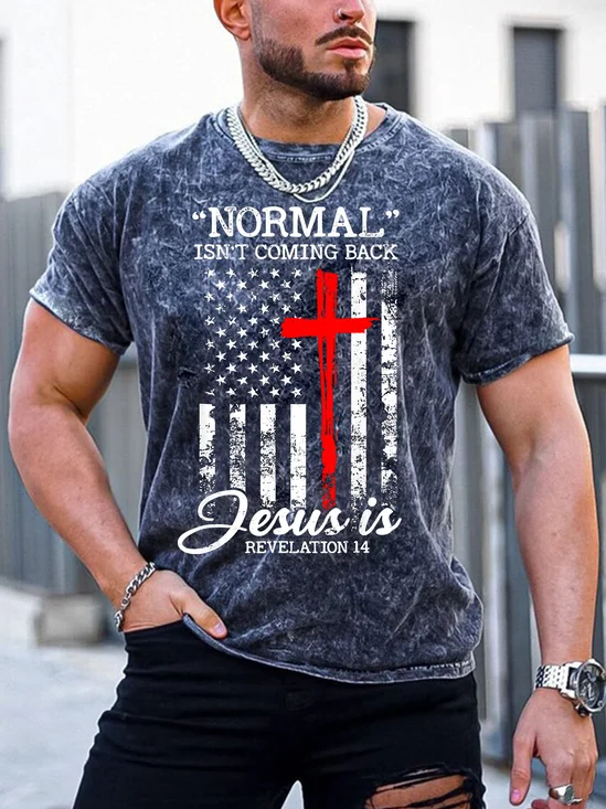 Herren normal Ist nicht Kommen Zurück Jesus ist Textbriefe Lässig Weit T-Shirt
