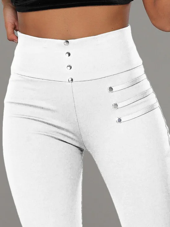 Regelmäßige Passform Unifarben Freizeithose