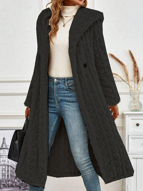 Lässig Kapuze Teddy Jacke