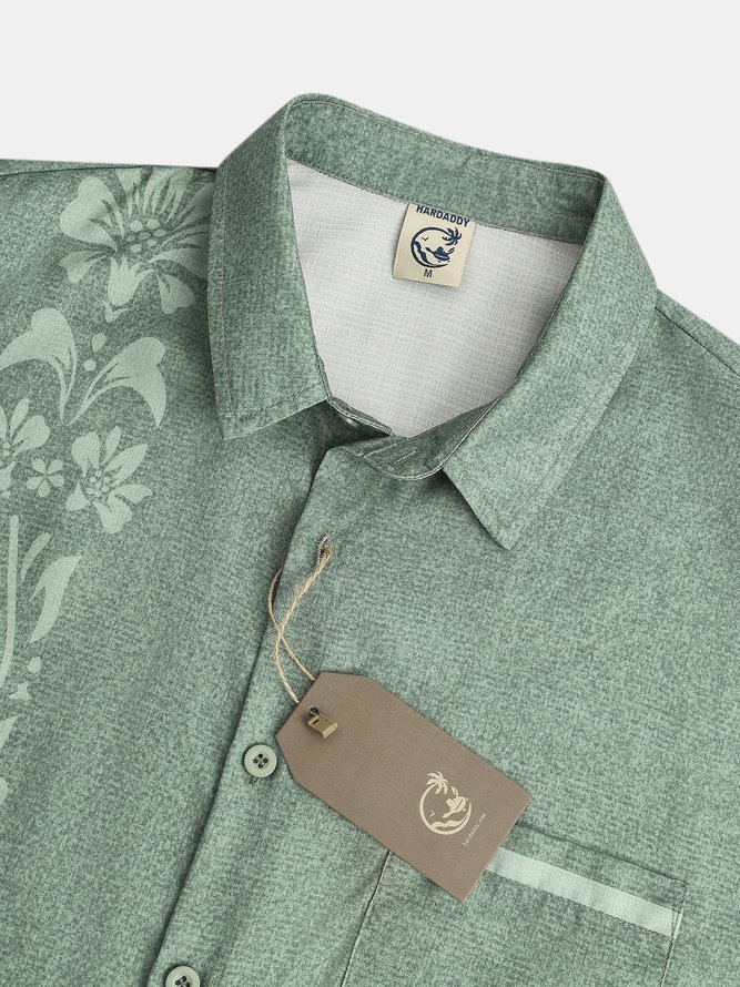 Tropisch Blumenmuster Kurzarm Lässig Bluse