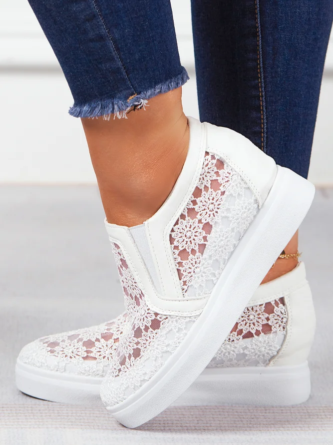 Blume Stickerei Detail Versteckt Stöckel Schuhe