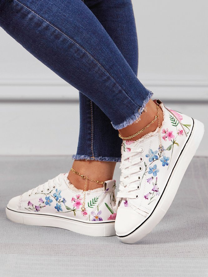 Fashion Geblümt Ultraleicht Atmungsaktiv Sport Segeltuch Schuhe