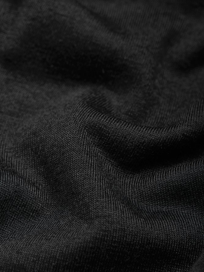Unifarben V-Ausschnitt Lässig Kurzarm Stricken Kleid