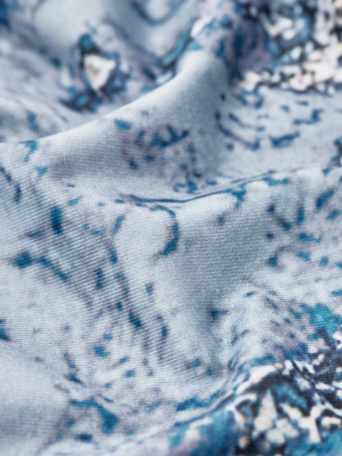Lässig Meer Kurzarm Karree-Ausschnitt Große Größen Print Shirts & Blusen T-Shirts