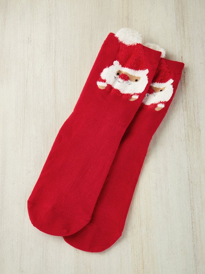 Weihnachten Rot Baumwolle alt Mann Schneemann Elch Muster Socken Urlaub Party Zubehör