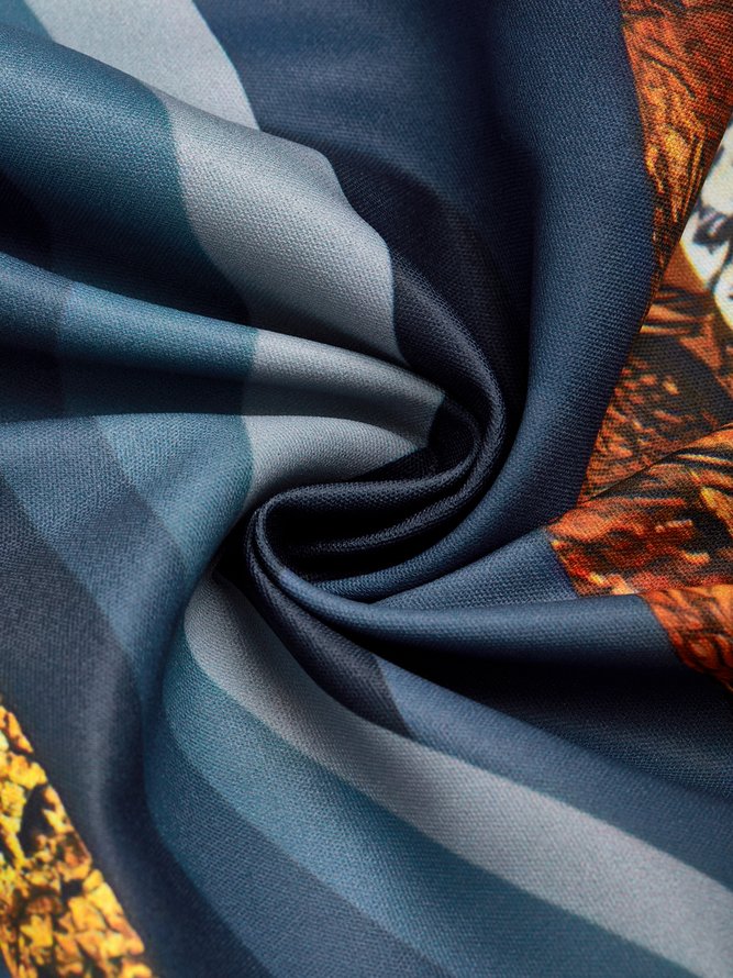 Abstrakt Langarm Pailletten Gekerbt Große Größen Lässig Blusen&Shirts