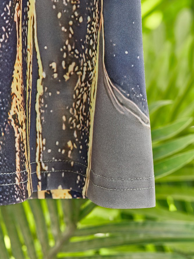 Geometrisch Langarm Asymmetrisch Kragen Große Größen Lässig Blusen & Shirts