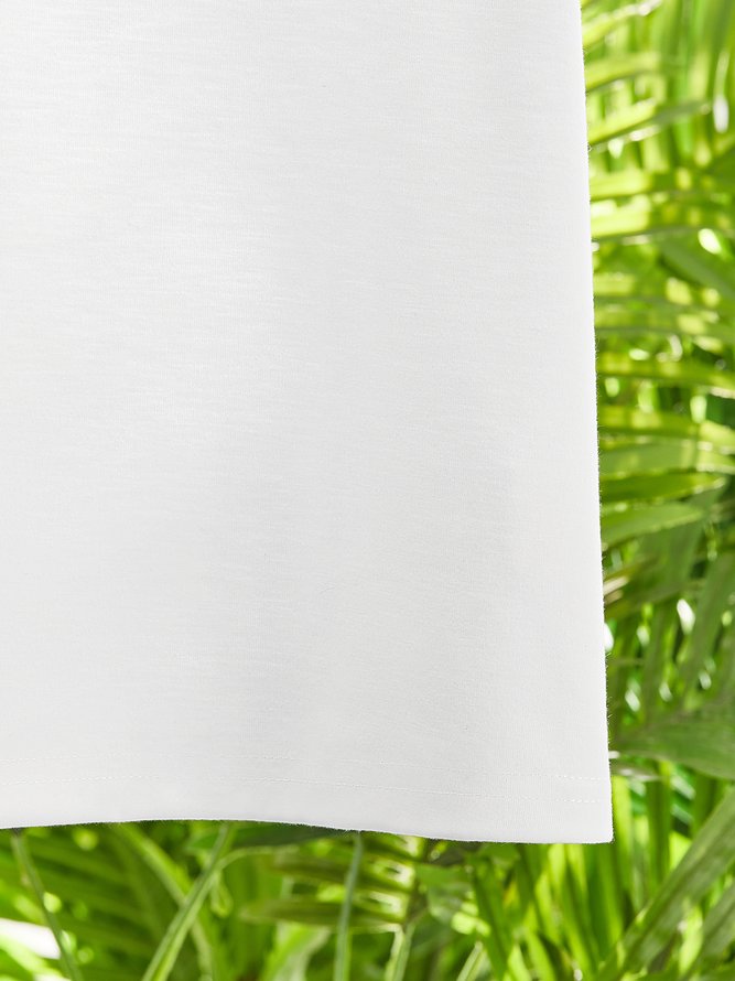 V-Ausschnitt Lässig Kurzarm T-Shirt