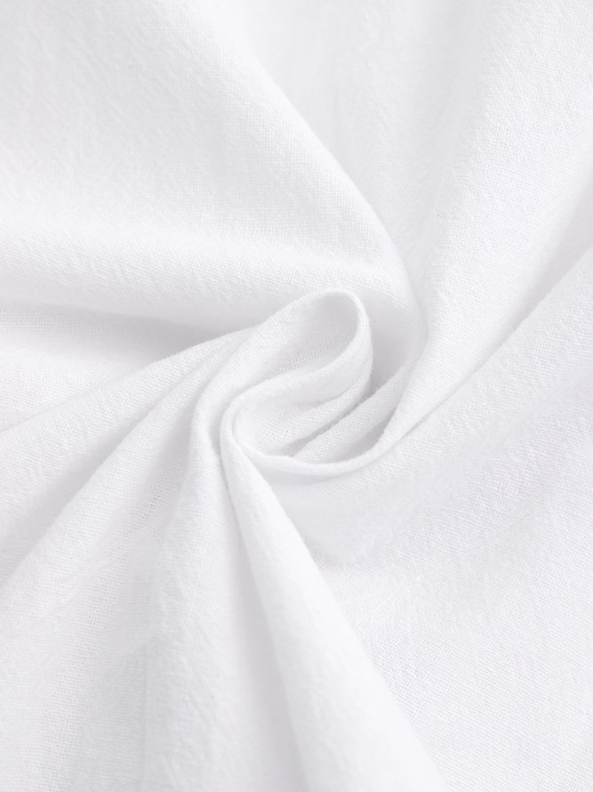 Weiß Taschen Normal Lässig Elastische Taille Hosen