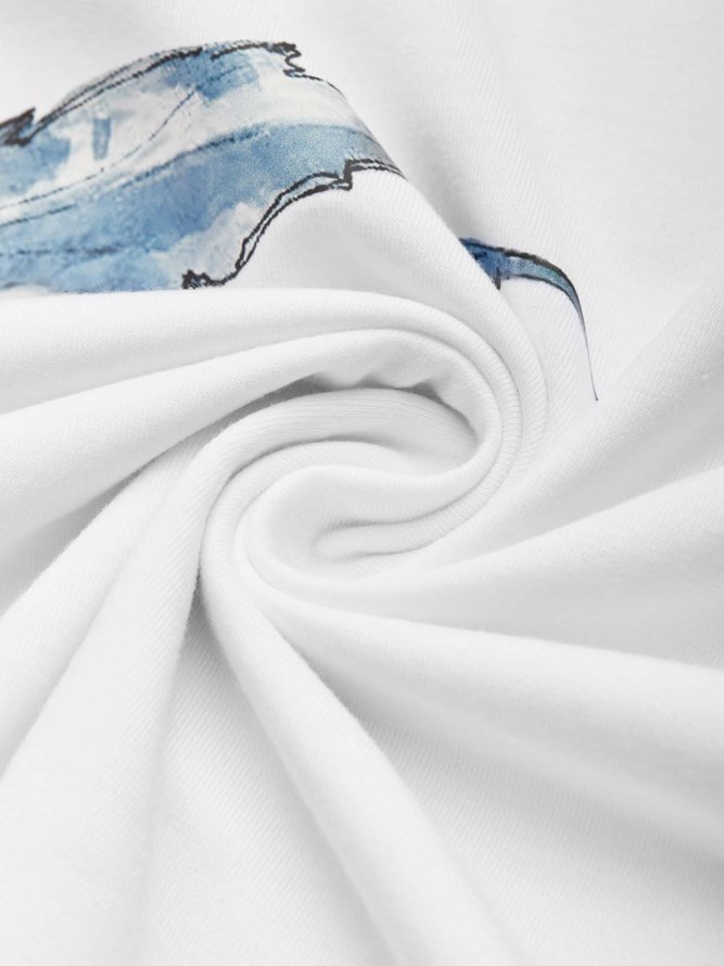 Lässig Löwenzahn Kurzarm Rundhals Große Größen Print Shirts & Blusen T-Shirts