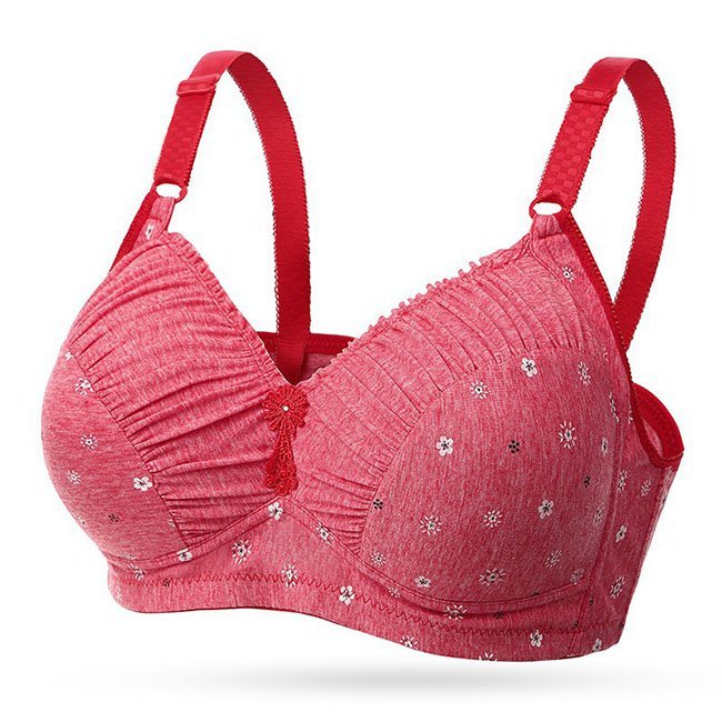 Große Größen Atmungsaktive Push-up Schalen BHs Ohne Bügel aus Baumwolle