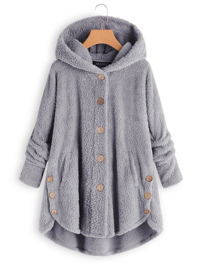 Knopf Gemütliche Mantel& Jacke mit Kapuze für Damen