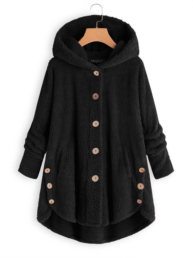 Knopf Gemütliche Mantel& Jacke mit Kapuze für Damen