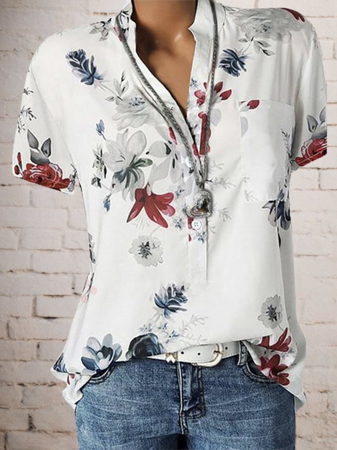 Bluse V Ausschnitt Weiß Bluse V Ausschnitt Weiß