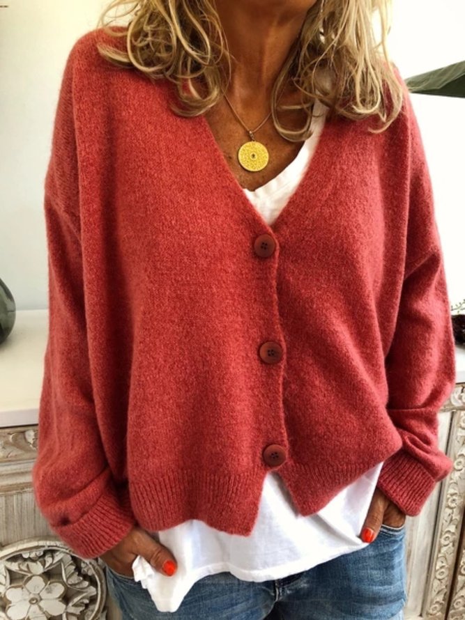 Damen Lässig Blusen&Shirts Tunika Pullover Strickjacke