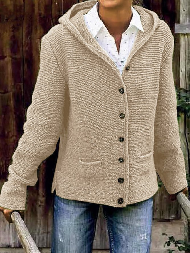 Strickjacke Pullover mit Kapuze Warm