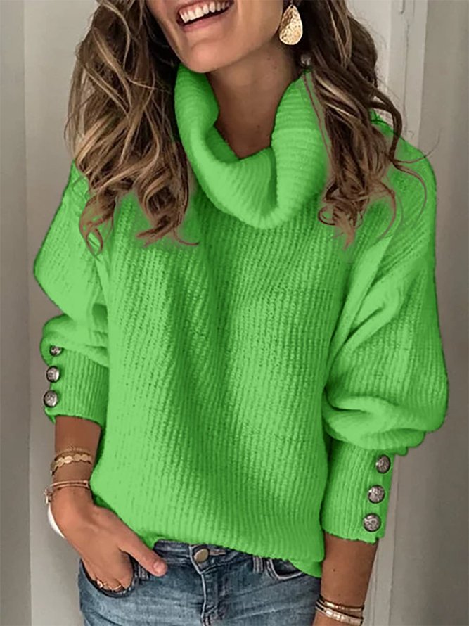 Modetalente Damen Große Größen Langarm Einfarbig Lässig Pullover
