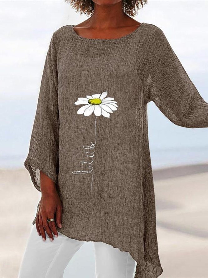 Damen Langarm Shirt Aus Baumwoll-Leinen - Oversize Bluse Für Alltag & Büro