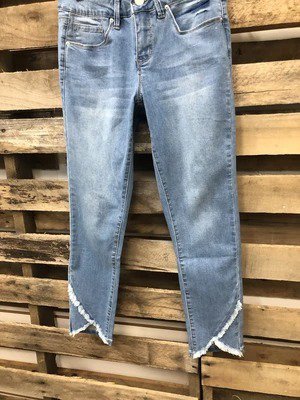 Unifarben Asymmetrisch Lässig Denim Jeans