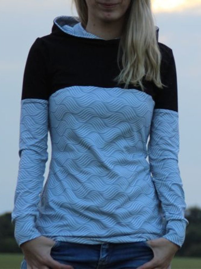 Retro Kapuze Langarm Individualität Print Große Größen Lässig Sweatshirts