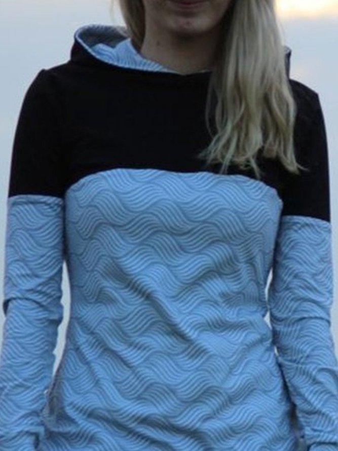 Retro Kapuze Langarm Individualität Print Große Größen Lässig Sweatshirts